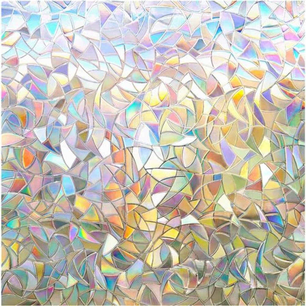 Rainbow Window Privacy Film 3D Stained Glass Static Cling Decorative Tint 17x79